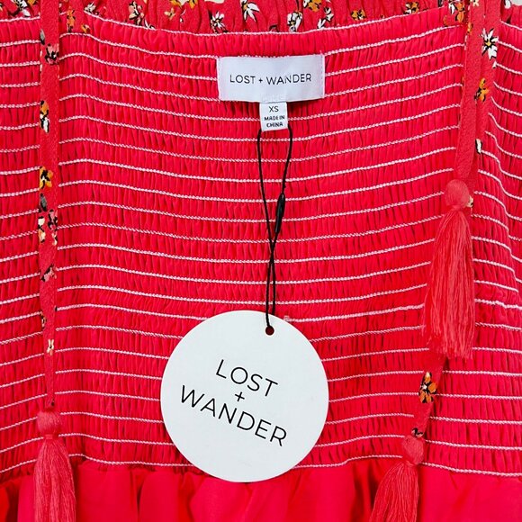 Anthropologie NEW Lost + Wander Adventures Floral Tie Shoulder Maxi Dress, Sz XS - Picture 14 of 16